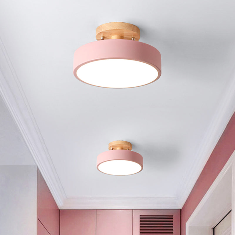 WoodTone - Skandinavische Trommel-LED-Deckenlampe