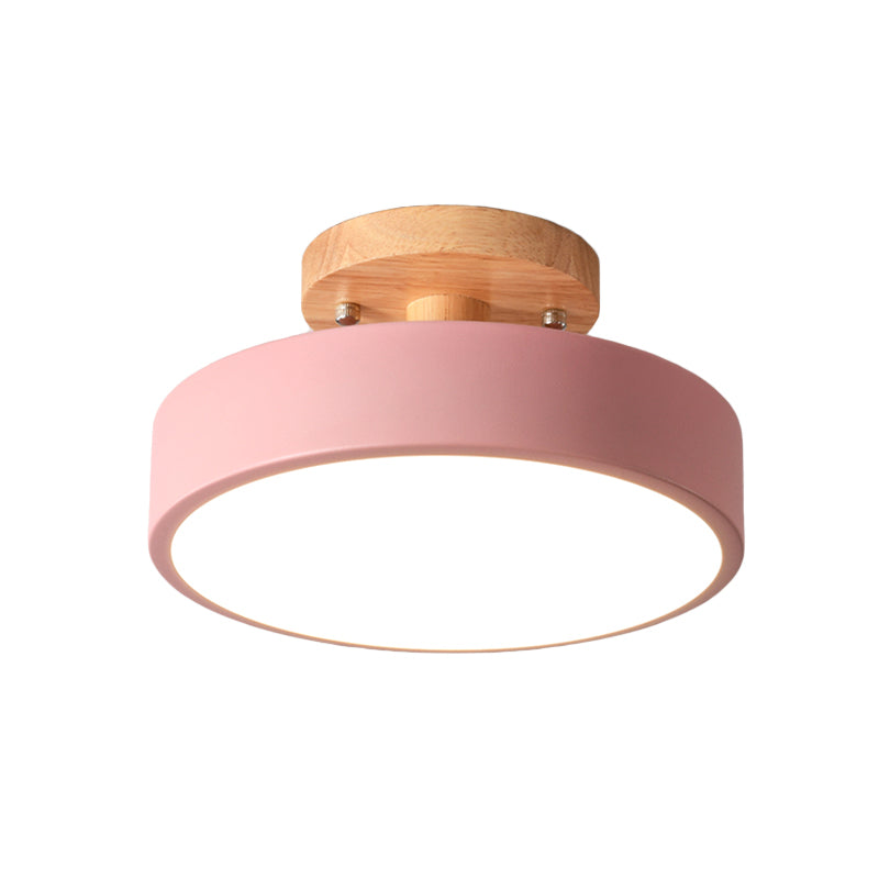 WoodTone - Skandinavische Trommel-LED-Deckenlampe