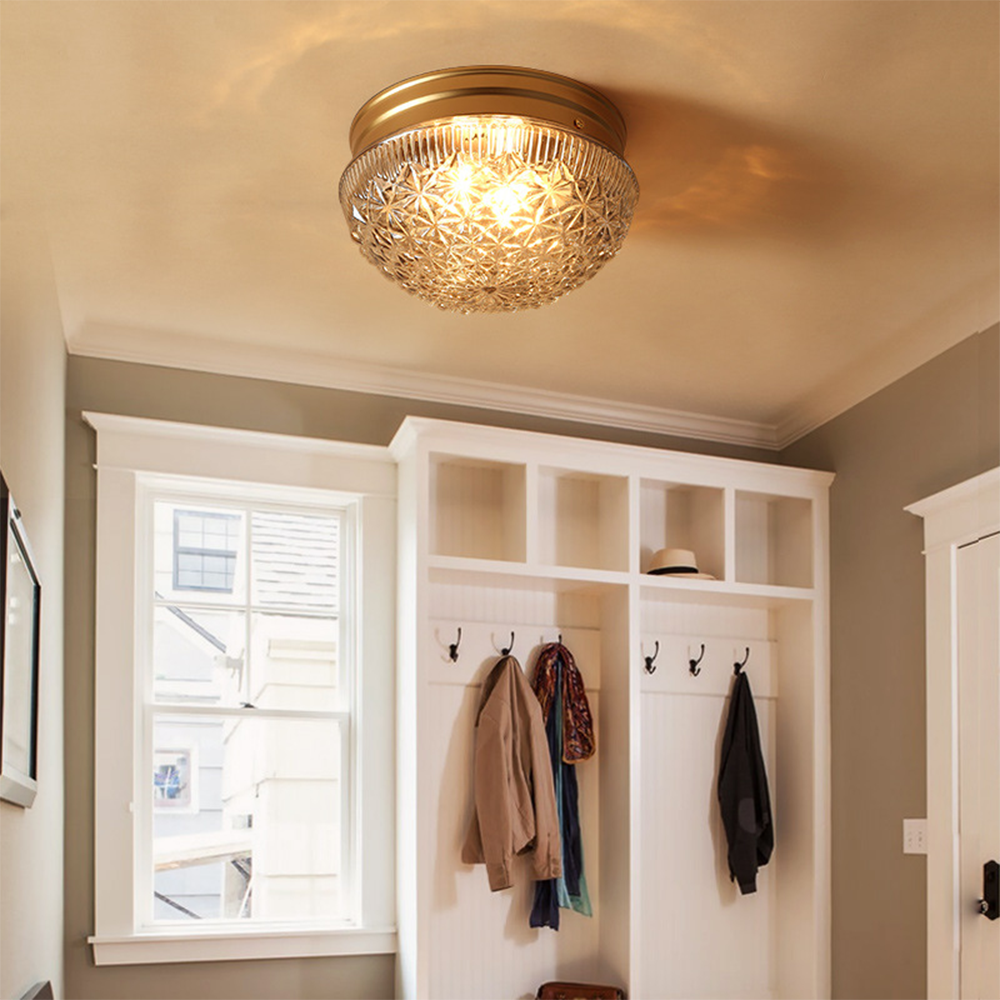 CrystalBreeze - Gerippte Glas-Deckenleuchte für das Schlafzimmer
