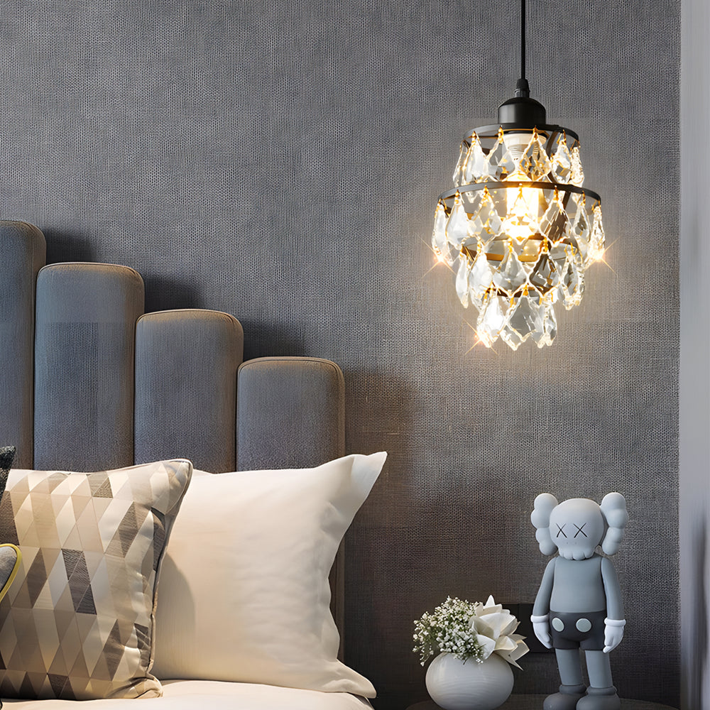 LuxeSpark - Mini Goldene und Schwarze Kristall-Kronleuchter