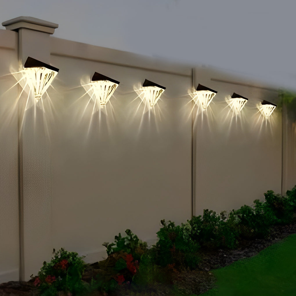 GeoLuxe - Geometrische LED-Solar-Wandleuchte - Wasserdicht Schwarz für Außenbeleuchtung