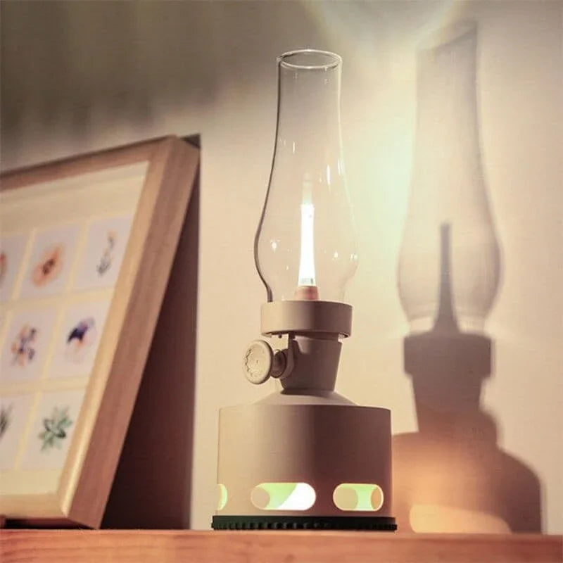 LumoLantern Vintage LED Laterne warmweiß schwarz für Garten & Terrasse