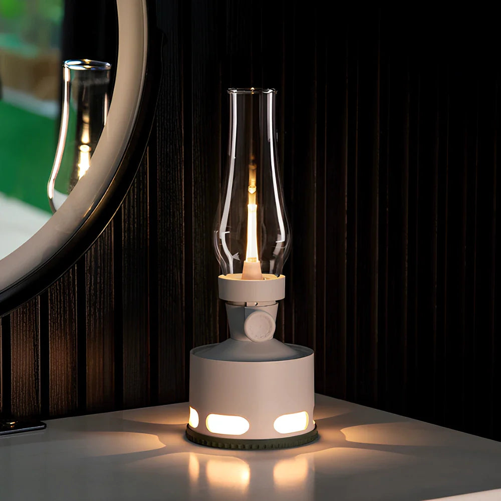 LumoLantern Vintage LED Laterne warmweiß schwarz für Garten & Terrasse