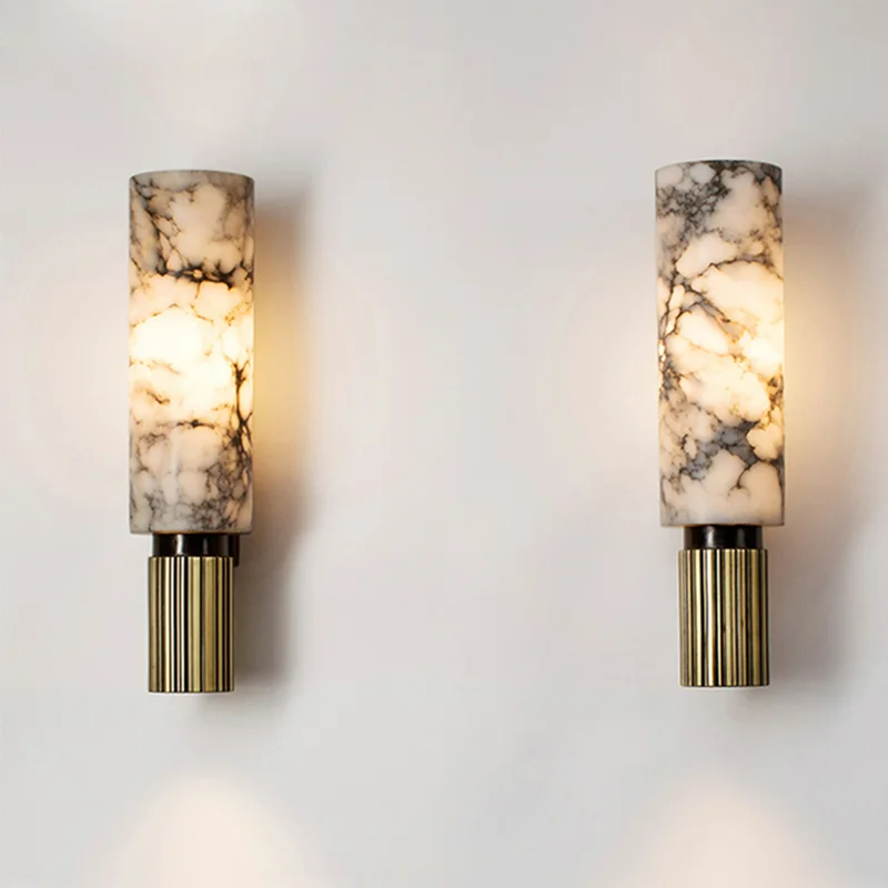 MarmoLux Wandleuchte – Modern, Marmor-Optik, LED, Für Wohnzimmer