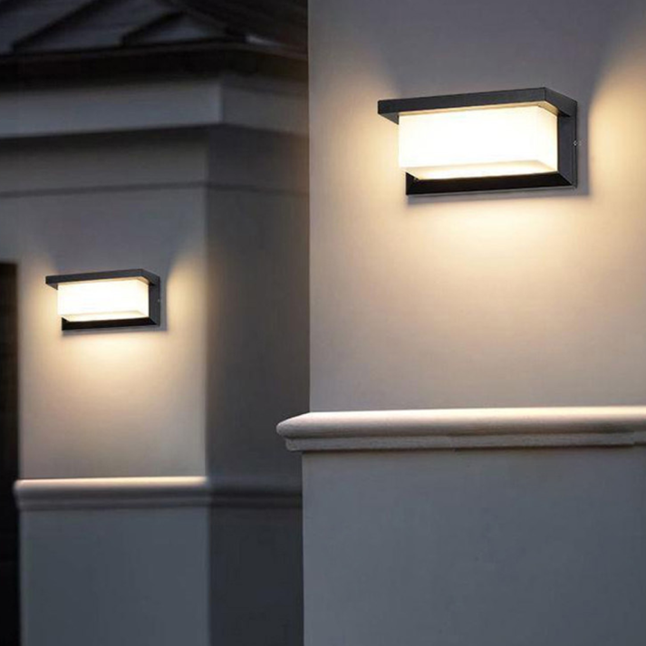 LumoDuo Außenwandleuchte Modern LED Schwarz-Weiß für Terrasse