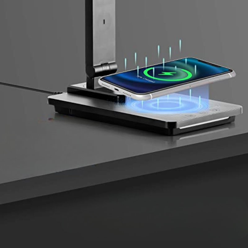 SmartBeam - LED-Schreibtischlampe mit kabellosem Ladegerät und USB-Anschluss