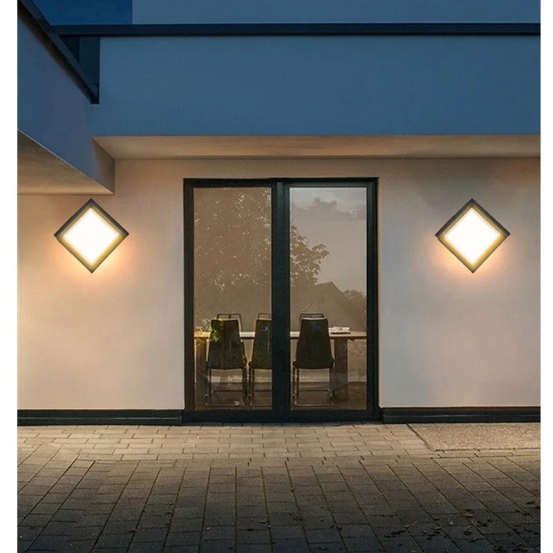 LumoGuard Außenwandleuchte Modern LED mit Sensor Schwarz für Einfahrt