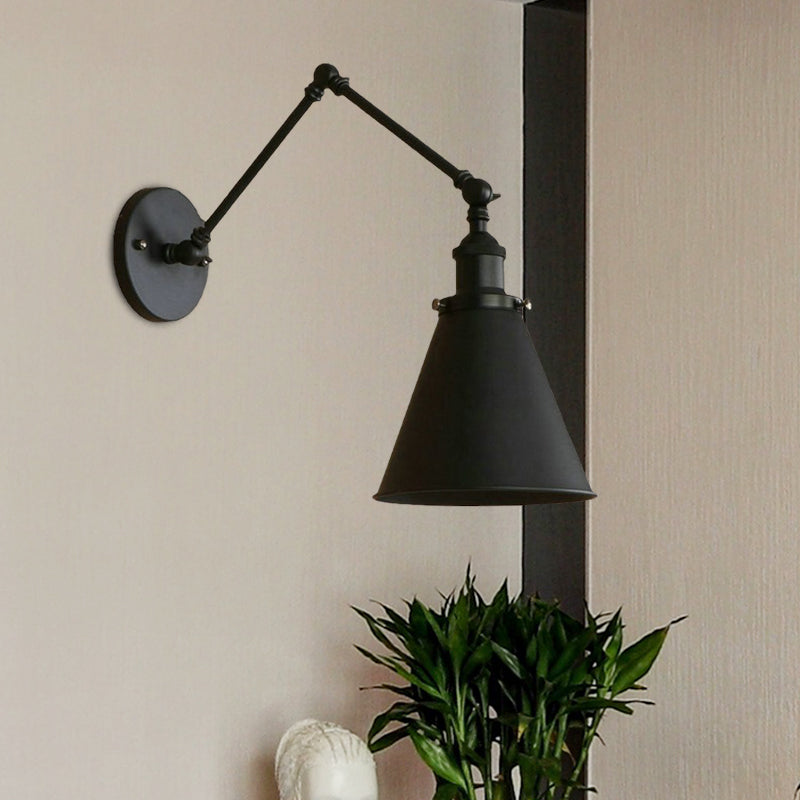 RustiGlow - Industrielle Kegel-Wandlampe im Bauernstil