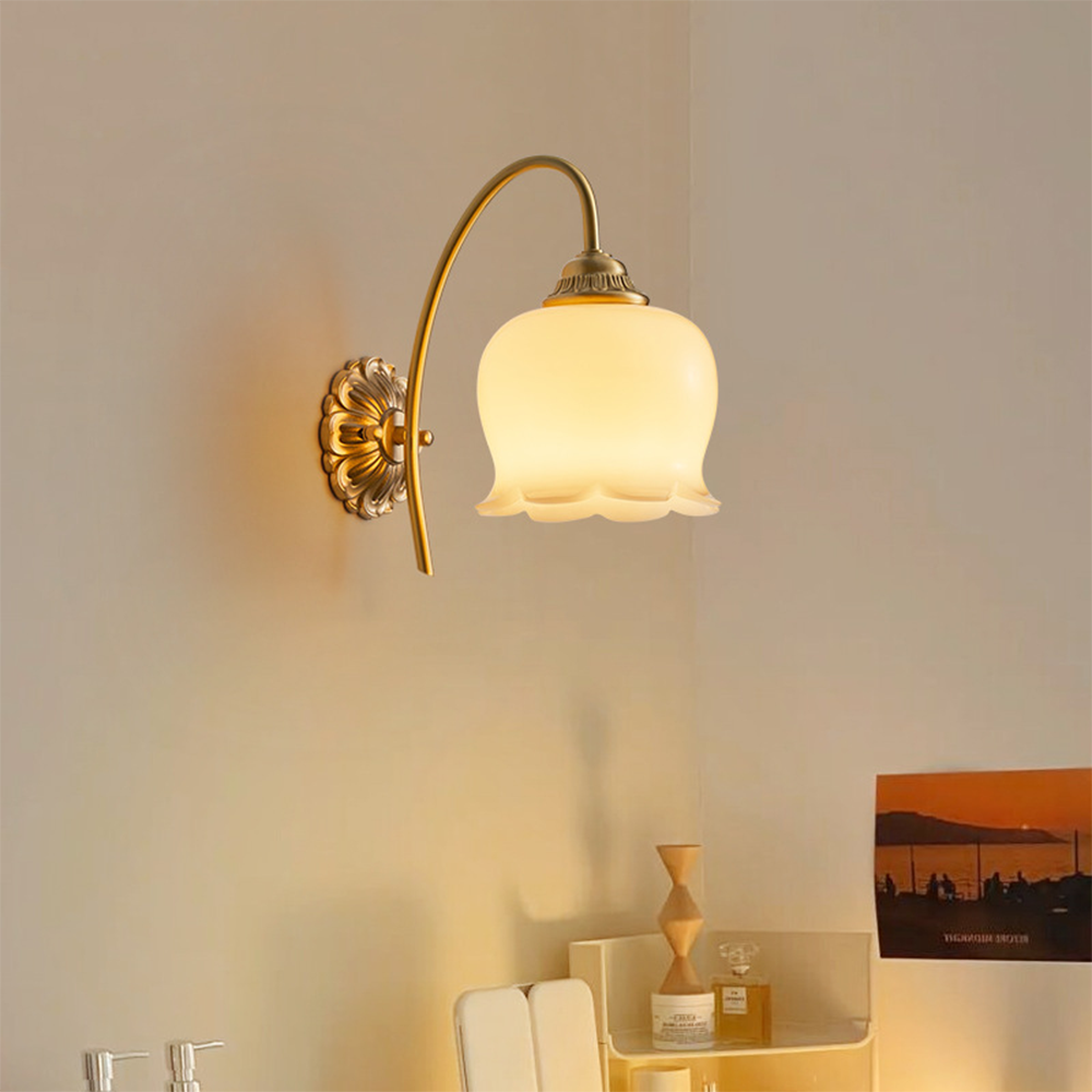 LustroLux LED-Wandleuchte – Klassisch mit Glas & Kupfer für Wohnzimmer & Esszimmer