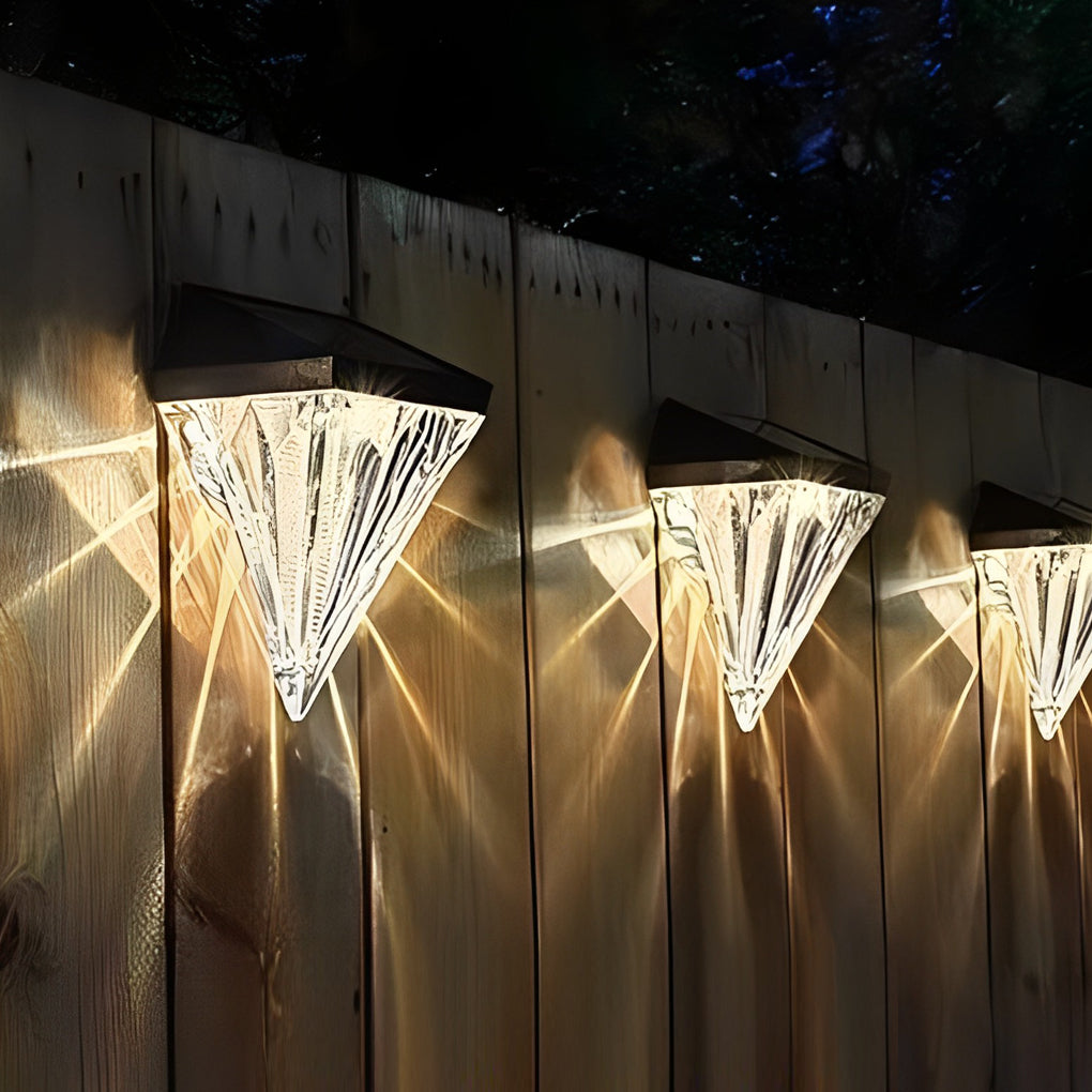 GeoLuxe - Geometrische LED-Solar-Wandleuchte - Wasserdicht Schwarz für Außenbeleuchtung