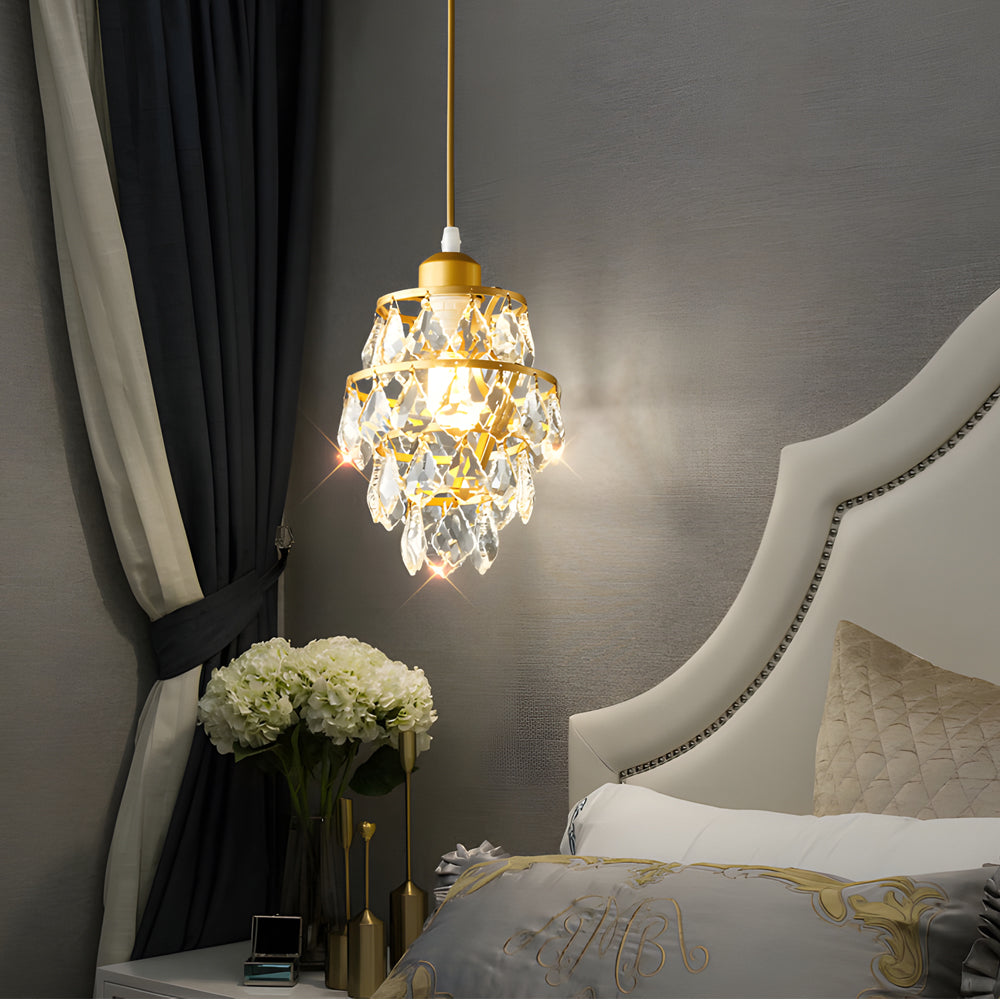 LuxeSpark - Mini Goldene und Schwarze Kristall-Kronleuchter