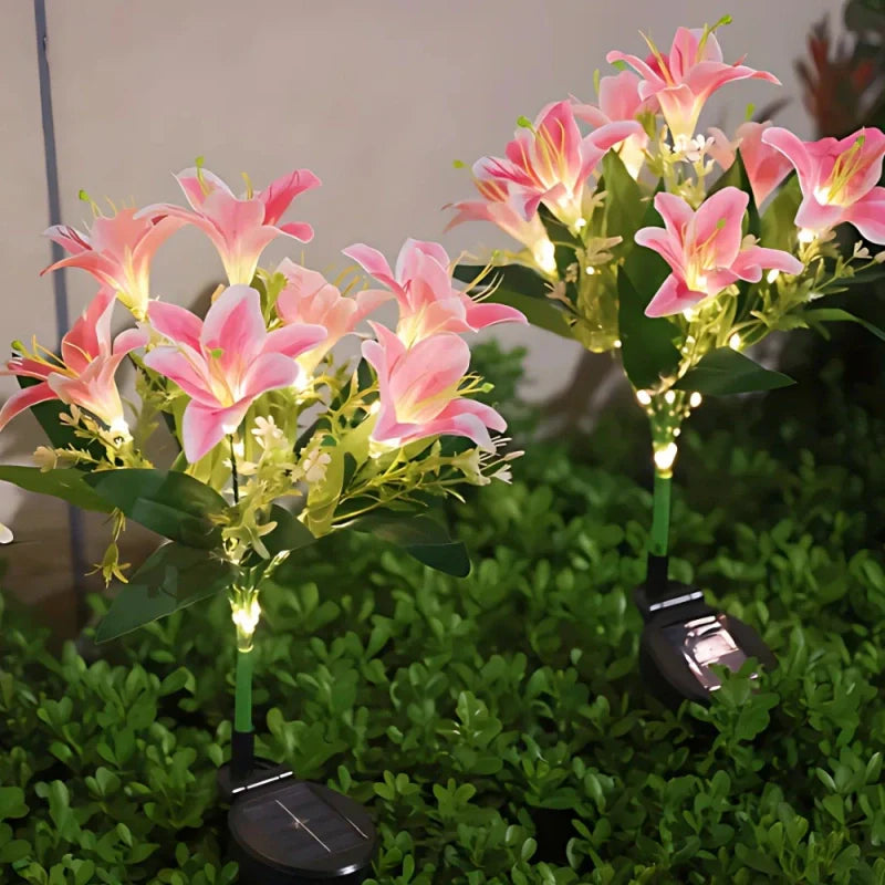 LumoBloom Solar Gartenlichter Blumenoptik bunt für Außenbereich