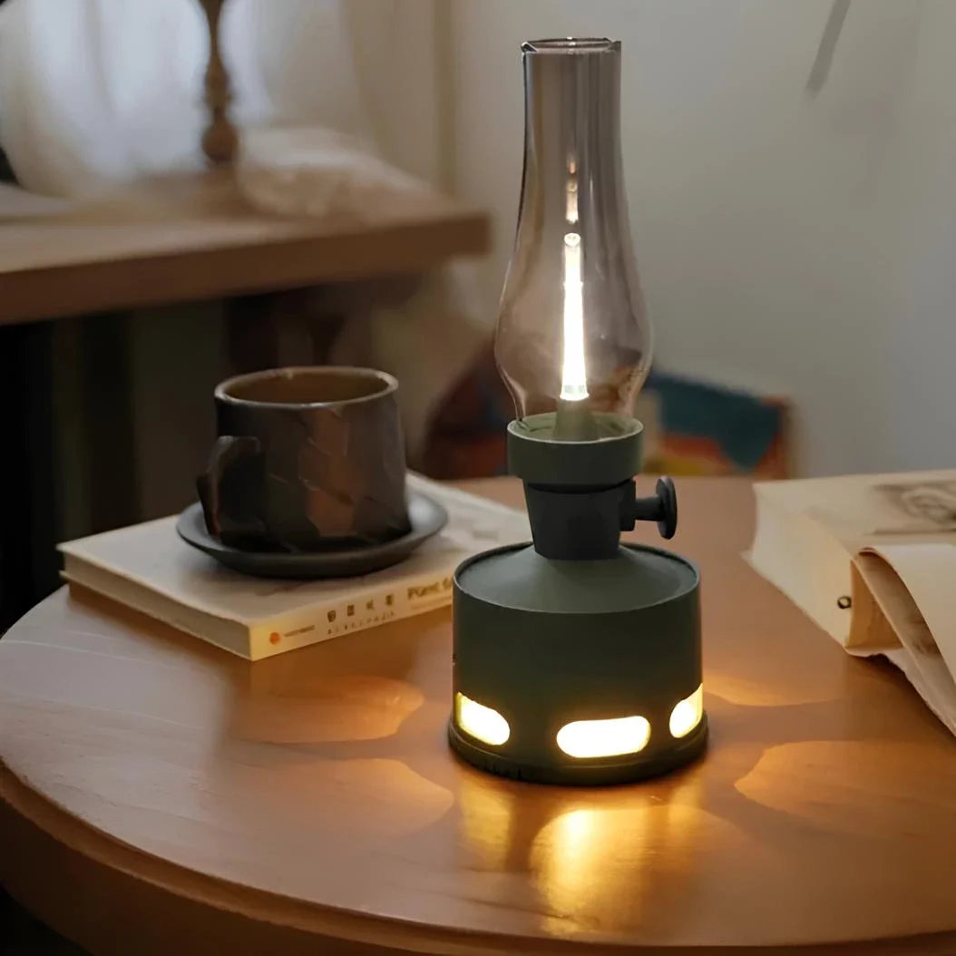 LumoLantern Vintage LED Laterne warmweiß schwarz für Garten & Terrasse