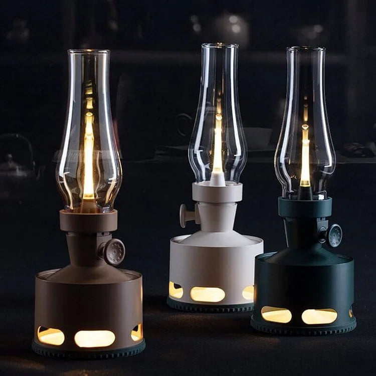 LumoLantern Vintage LED Laterne warmweiß schwarz für Garten & Terrasse