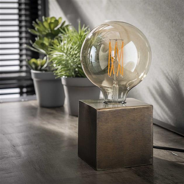 FerroLux Industrielle Tischlampe Metall Schwarz LED Wohnzimmer