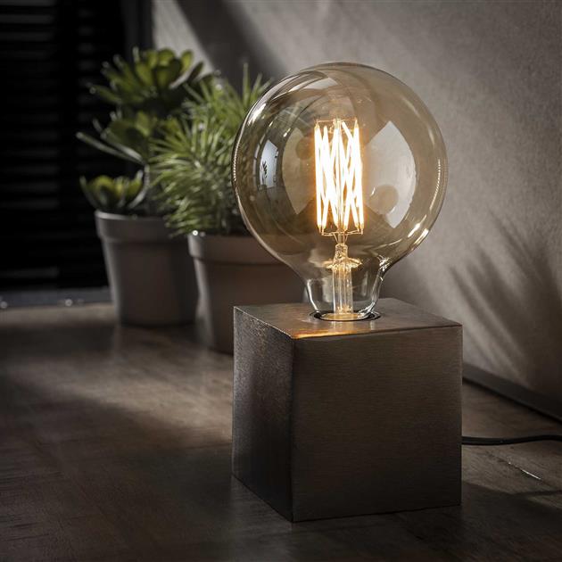 FerroLux Industrielle Tischlampe Metall Schwarz LED Wohnzimmer