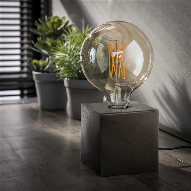 FerroLux Industrielle Tischlampe Metall Schwarz LED Wohnzimmer