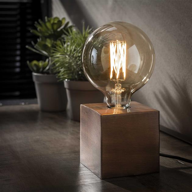 FerroLux Industrielle Tischlampe Metall Schwarz LED Wohnzimmer