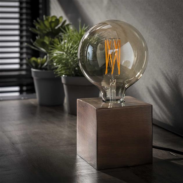 FerroLux Industrielle Tischlampe Metall Schwarz LED Wohnzimmer