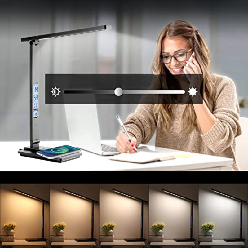 SmartBeam - LED-Schreibtischlampe mit kabellosem Ladegerät und USB-Anschluss