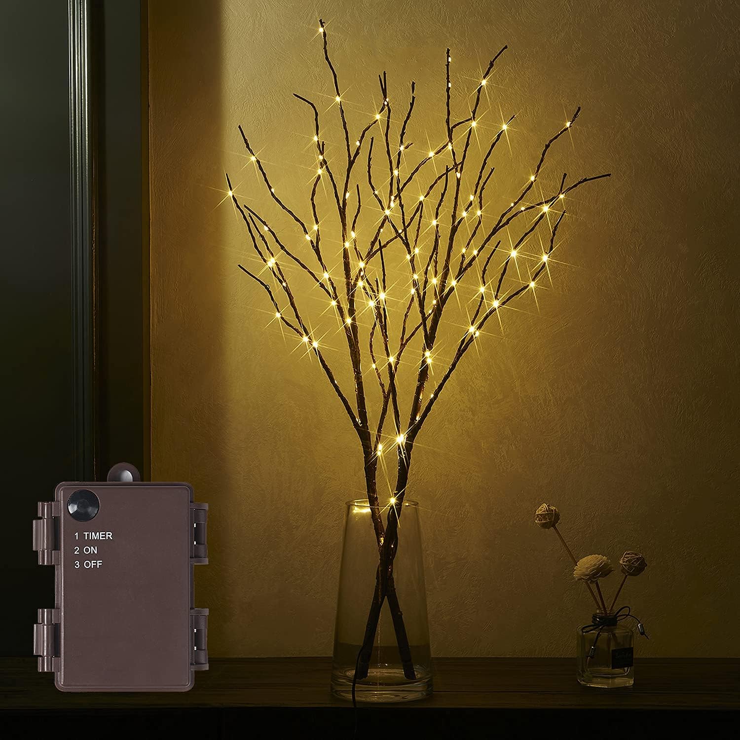 LeuchtWeide Lampe im Naturstil mit warmem LED-Licht