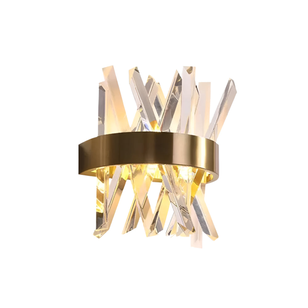 CrystalGold – LED-Wandleuchte mit Gold & Kristall