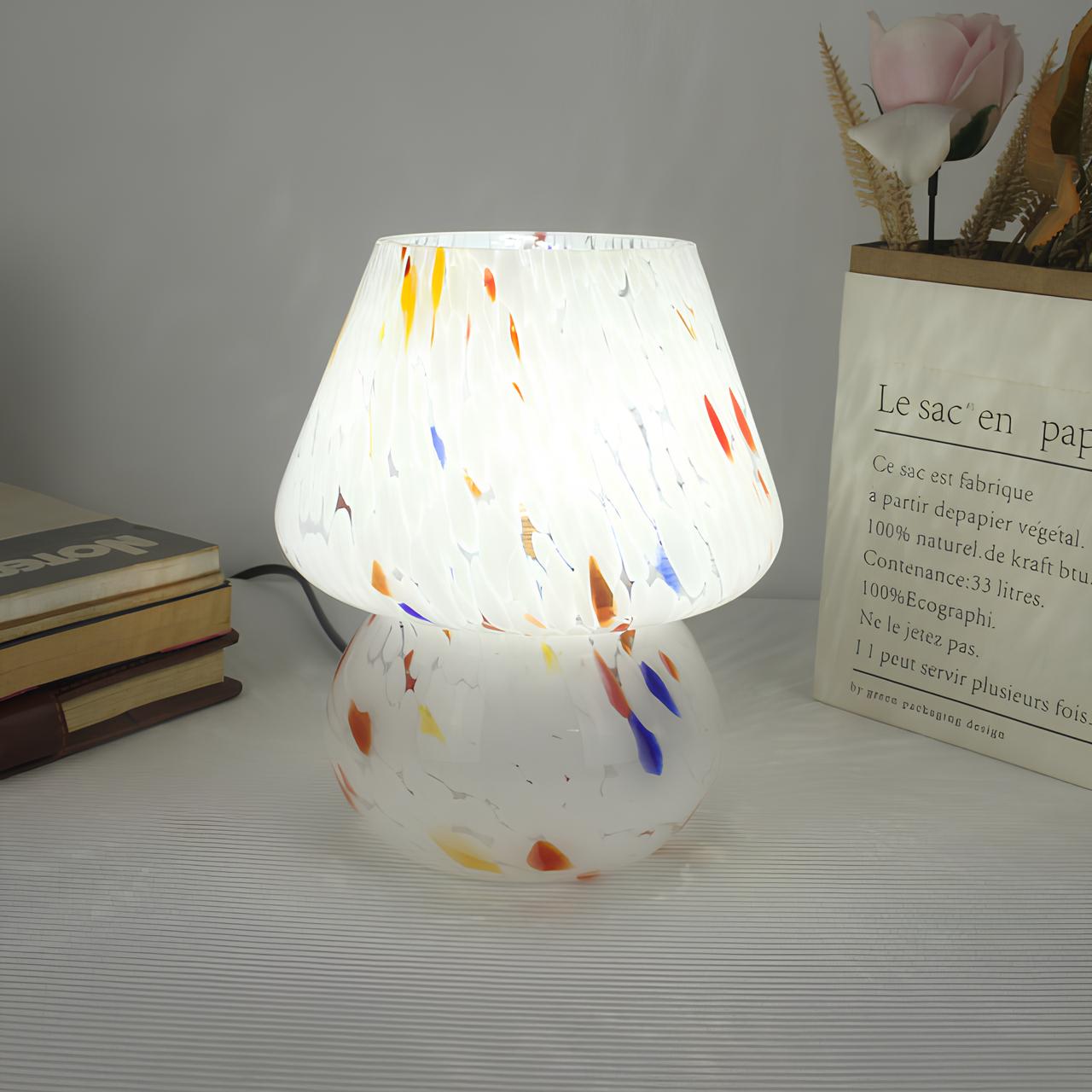 LumoGlas Vintage Glaslampe – handgefertigt amber für Wohnzimmer