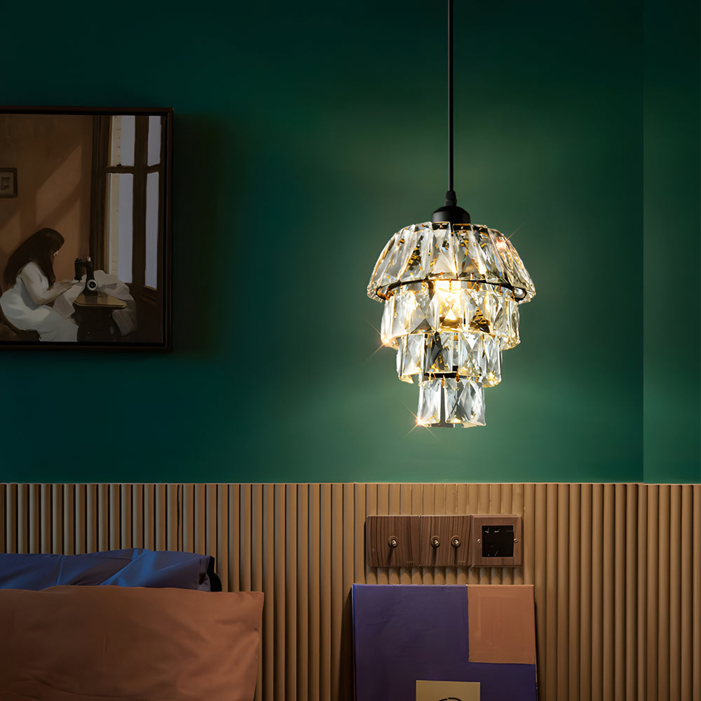 LuxeSpark - Mini Goldene und Schwarze Kristall-Kronleuchter