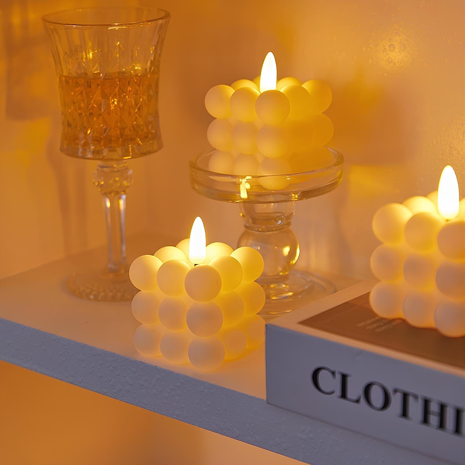 LumaBloc LED-Kerzen Set ohne Flamme Creme für Terrasse