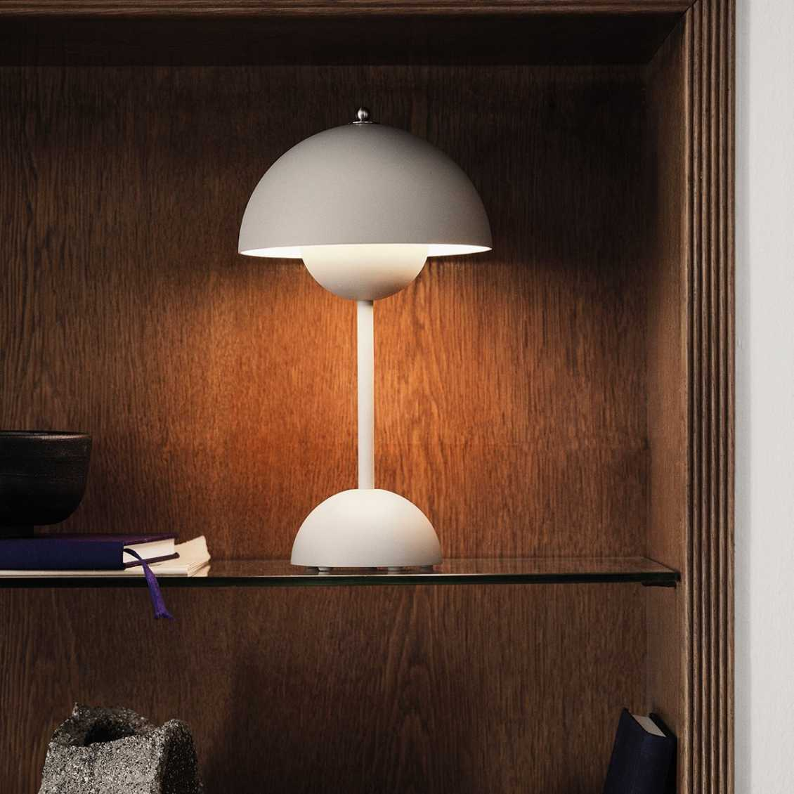 Mondschein – Moderne LED-Tischlampe dimmbar Weiß Wohnzimmer