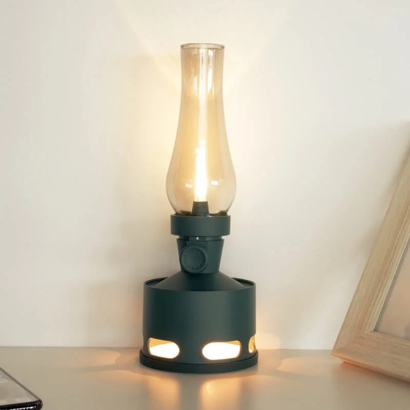 LumoLantern Vintage LED Laterne warmweiß schwarz für Garten & Terrasse