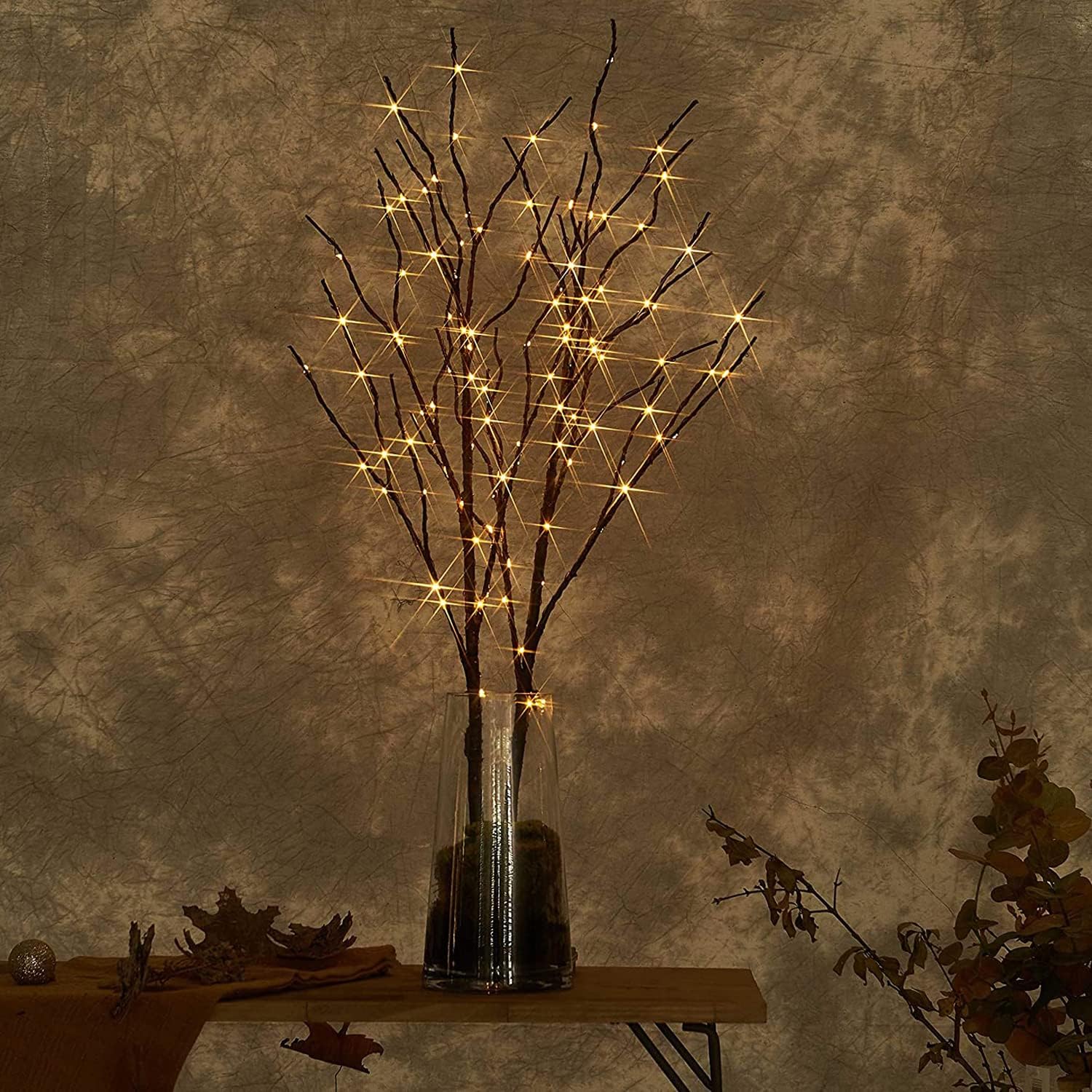 LeuchtWeide Lampe im Naturstil mit warmem LED-Licht