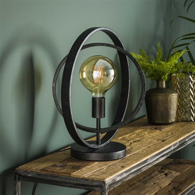 LumoSteel – Moderne Metall-Tischlampe Runddesign Schwarz Wohnzimmer