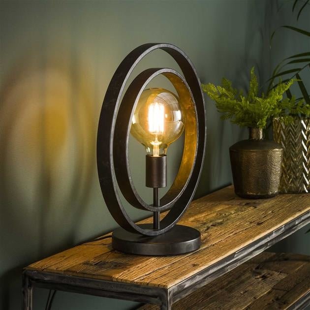 LumoSteel – Moderne Metall-Tischlampe Runddesign Schwarz Wohnzimmer