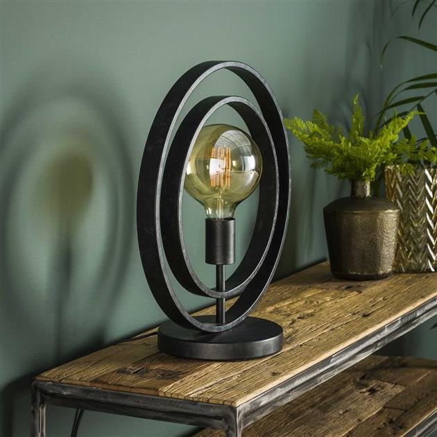 LumoSteel – Moderne Metall-Tischlampe Runddesign Schwarz Wohnzimmer