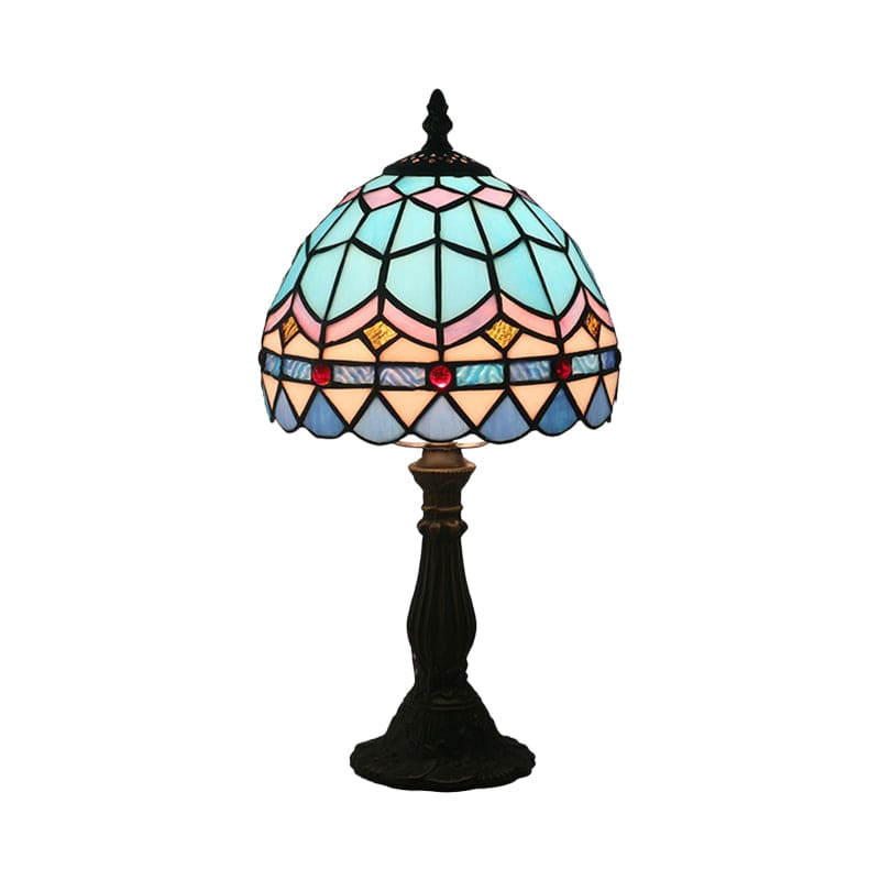 GlasBrise – Tiffany-Glaslampe bunt Bleilinien Wohnzimmer