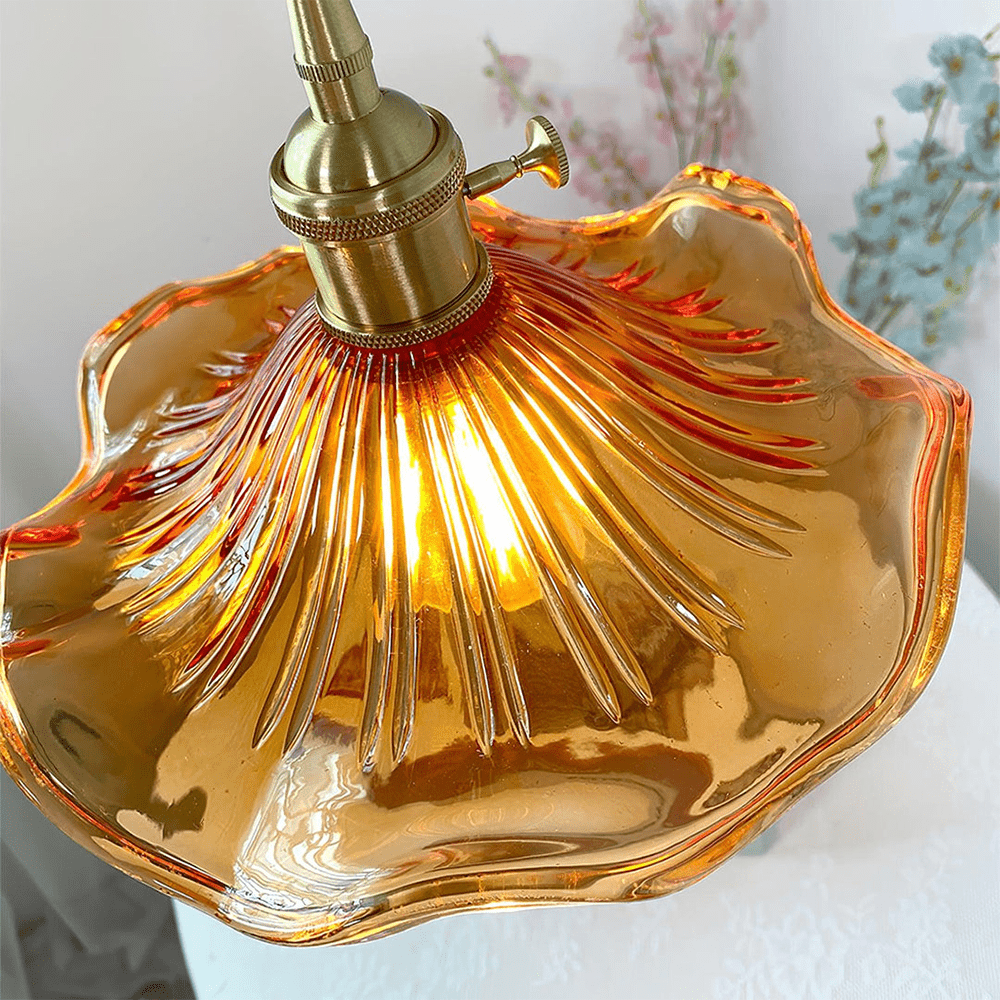 Tropical Bloom Pendelleuchte aus Glas & Messing