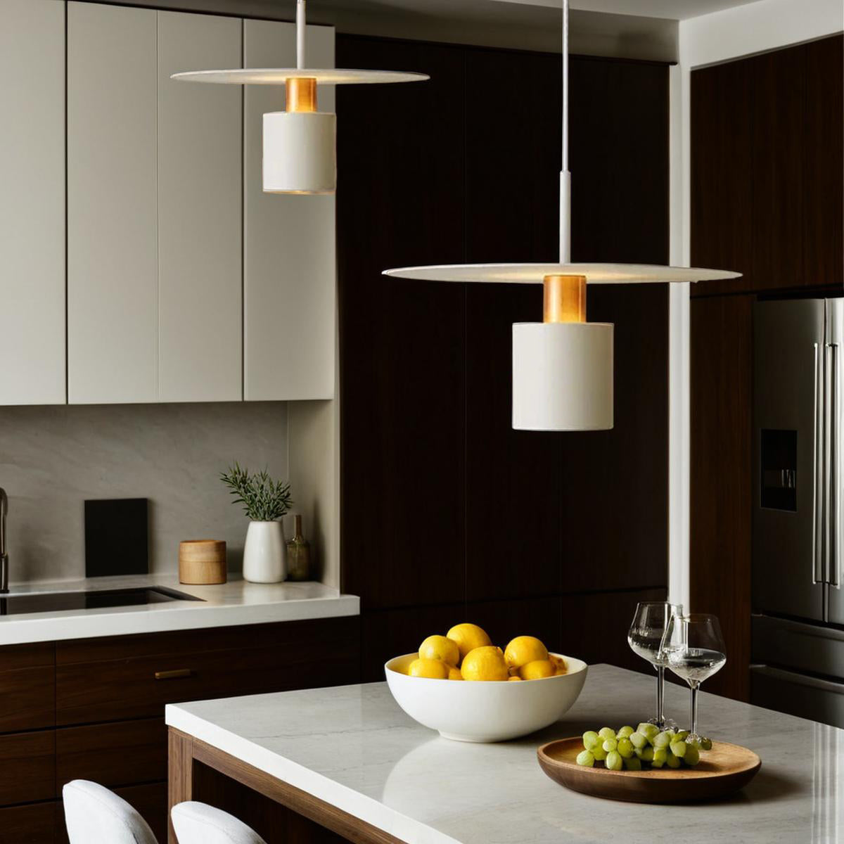 Moderne LED Pendelleuchte Zylinderform warmes Licht Küche Wohnzimmer