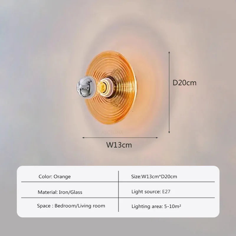 GlasLicht Wandleuchte – Vintage Stil, LED, Messingoptik, Für Flur