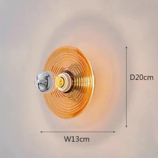 GlasLicht Wandleuchte – Vintage Stil, LED, Messingoptik, Für Flur