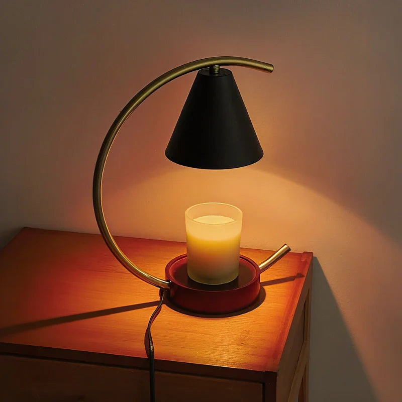 LunaGlow Duftlampe Vintage Stil dimmbar gold fürs Wohnzimmer