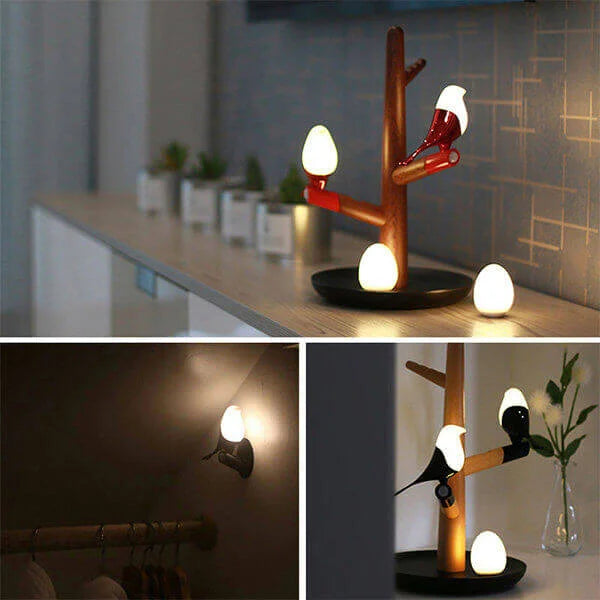 LichtEiche – Moderne Sensor-Tischlampe in Holzoptik für Wohnzimmer