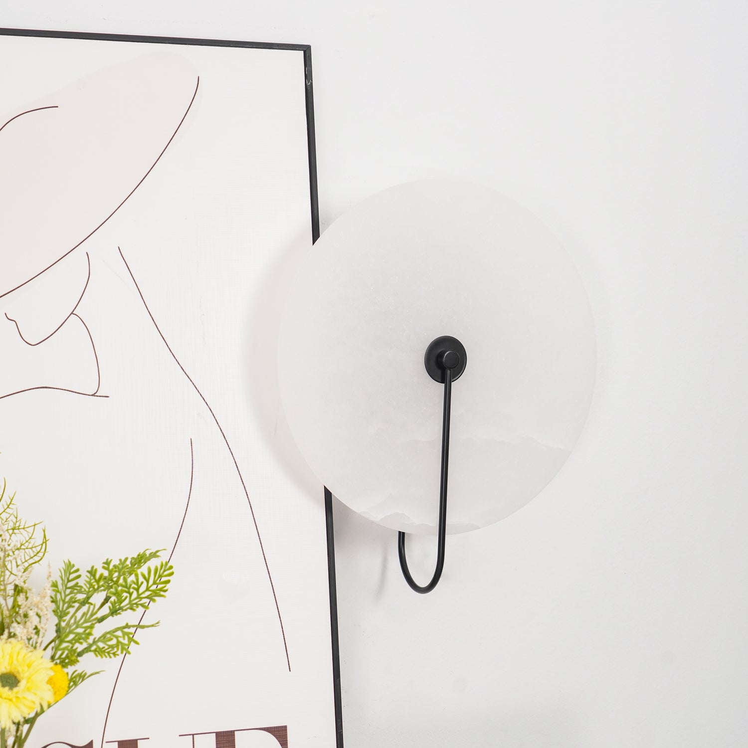 LumaAlba Wandleuchte – Modern, LED, Alabaster-Optik, Für Flur