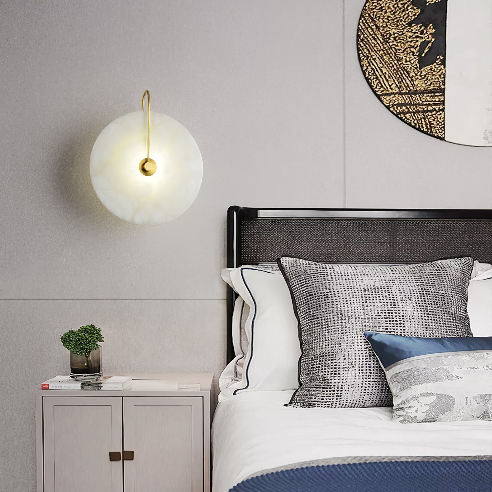 LumaAlba Wandleuchte – Modern, LED, Alabaster-Optik, Für Flur