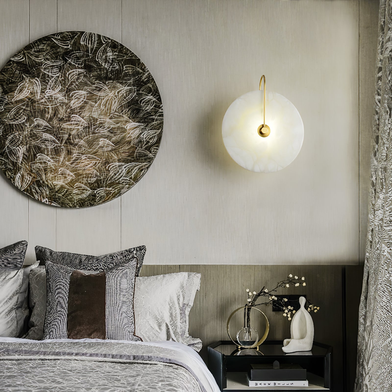 LumaAlba Wandleuchte – Modern, LED, Alabaster-Optik, Für Flur