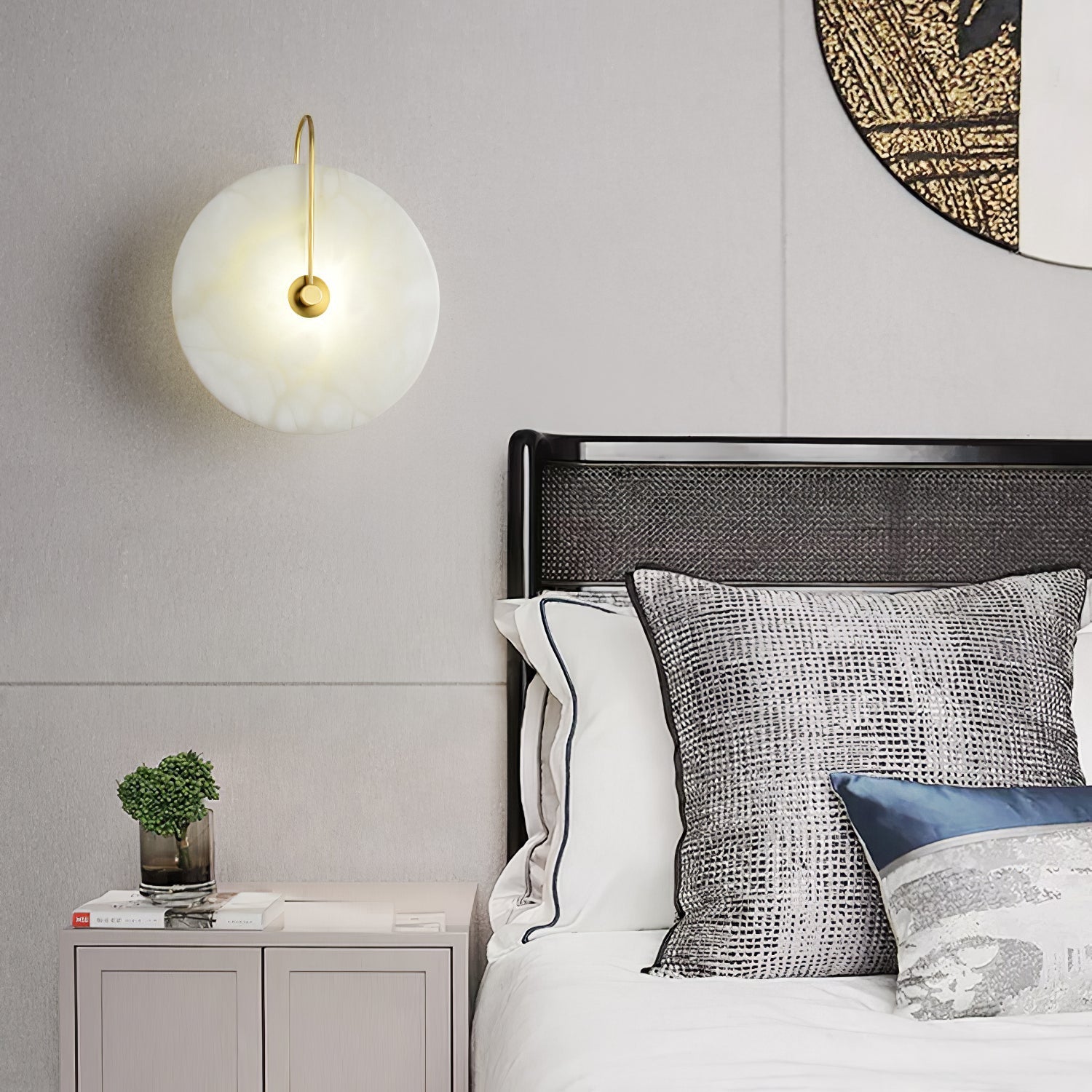 LumaAlba Wandleuchte – Modern, LED, Alabaster-Optik, Für Flur