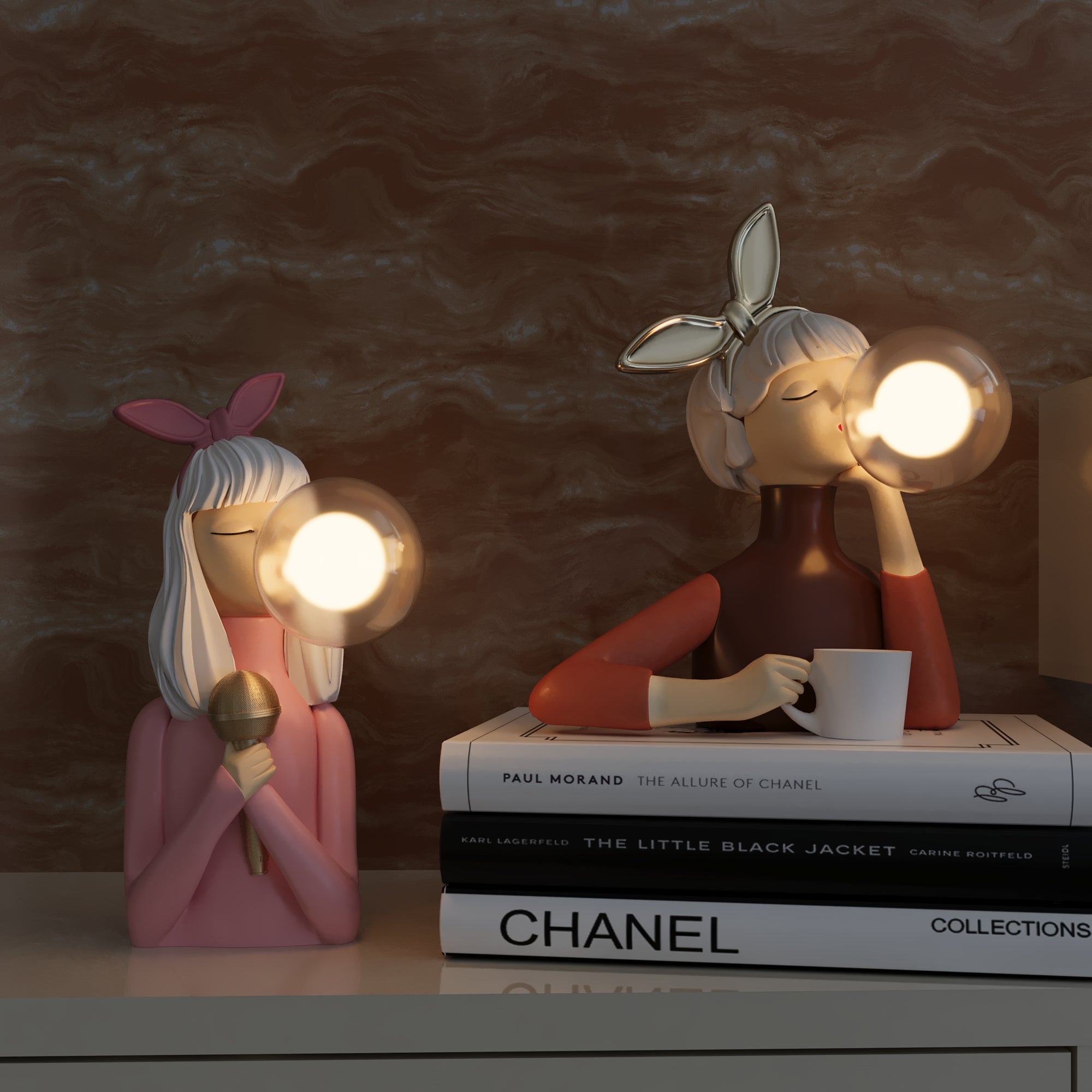 LumiSisters Vintage-Tischleuchte Keramik & Stoffschirm Creme fürs Wohnzimmer