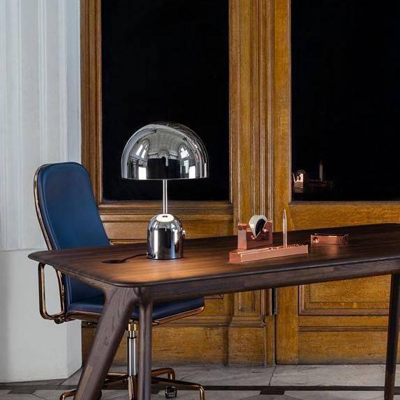 GlowAura Warmlicht Tischlampe Modern Glas Gold Wohnzimmer