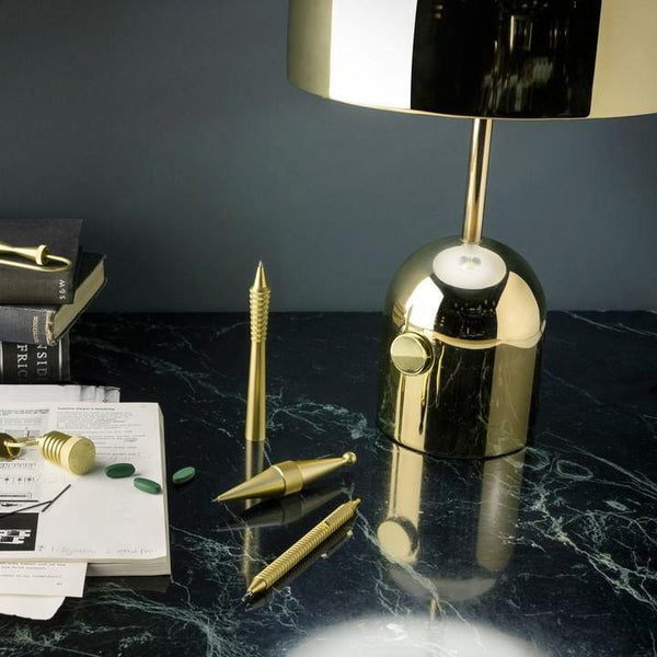 GlowAura Warmlicht Tischlampe Modern Glas Gold Wohnzimmer