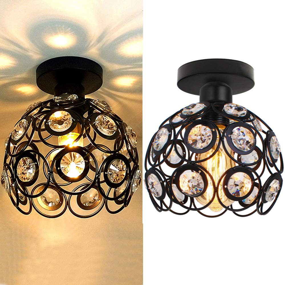 AuroraLuxe - Luxuriöse Kristall-Deckenleuchte mit Gold-Finish für Wohnzimmer oder Flur